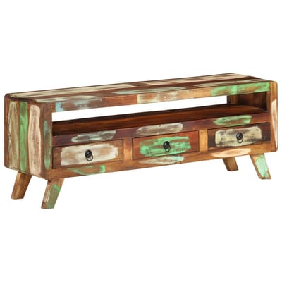 vidaXL - Tv-meubel - 110x30x40 - cm - massief - gerecycled - hout - meerkleurig