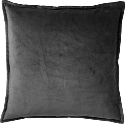 Dutch Decor CAITH - Sierkussen 50x50 cm - 100% katoen velvet - Charcoal Gray - antraciet - Inclusief binnenkussen - Luxe kussens voor woonkamer & bank