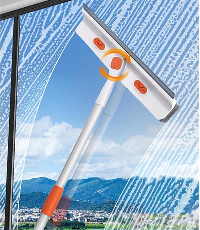Raamwisser Set - Raamwasser Tool - Ramen Reinigen - 180 Graden Draaibaar - 85-140 cm - Grijs