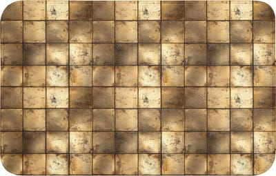 Badmat 80x50 cm - Antislip - Geometrisch - Tegels - Goud - Badmatten voor badkamer - Badkamermat - Douchemat - Badkamer mat