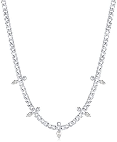 Ania Haie AH N053-07H Polished Punk Dames Ketting - Collier - Sieraad - Schakelketting - Zilver - 925 Zilver - Anker - 3 mm breed - 45 cm lang