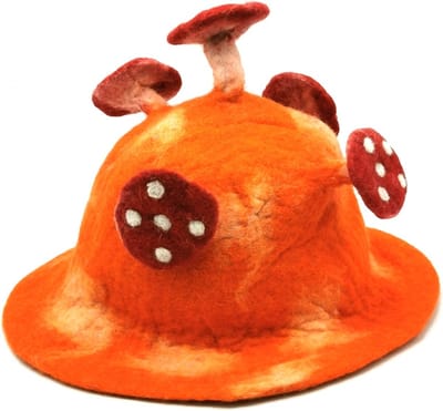 Boutique Trukado - Vilten hoed Paddenstoel Vliegenzwam oranje - ONE SIZE