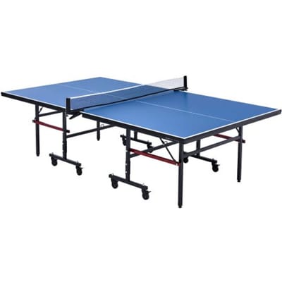 VEVOR Pingpongtafel, professioneel tafeltennisspel, draagbare MDF-tafeltennistafel voor binnengebruik, opvouwbare pingpongtafel met snelklemnet en vergrendelbare wielen, eenvoudige montage in 10 minuten, tafelbladen van 18 mm dik