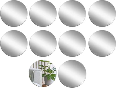 Set van 10 Ronde Acryl Wandspiegels van 10 cm - Verwijderbare Zelfklevende Decoratie voor Thuis, Slaapkamer en Woonkamer
