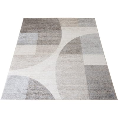 Vloerkleed Tanno Beige 160 x 230 cm - Design Laagpolig Vloerkleed in Scandinavische / Japandi Stijl