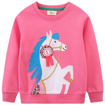 Herfst Meisjes Sweatshirt Europese en Amerikaanse Stijl Cartoon Borduurwerk Schattig Sweatshirt voor Kinderen en Middelbare Schoolkinderen 130cm