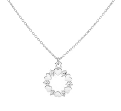 ARLIZI 1971 Ketting hartjes kristal hanger - 925 sterling zilver - 44 cm