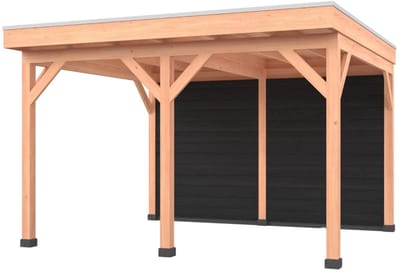 Douglas overkapping, 400 x 350, met achterwand, Westwood Comfort Plus Zwart
