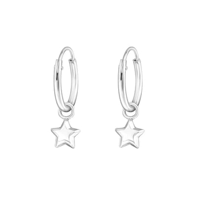 WeLoveSilver - zilveren oorringen - ster hanger - hypoallergeen
