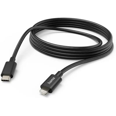 Hama 00201599 USB-laadkabel USB 2.0 Apple Lightning stekker 3 m Zwart