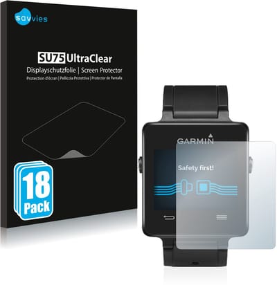 Savvies - Screenprotector voor Garmin vivoactive - Folie Beschermfolie transparant 18 Stuks
