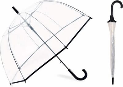 Paraplu - Koepelparaplu - Doorzichtige Paraplu - Dome umbrella - Transparant - Bruidsparaplu - Big Cloche Paraplu - LOUZIR
