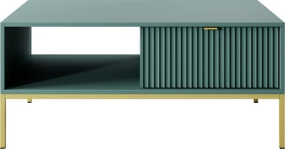 Selsey Vellore - Koffiebank 104x68 cm - groen met geribbelde voorkant en gouden frame