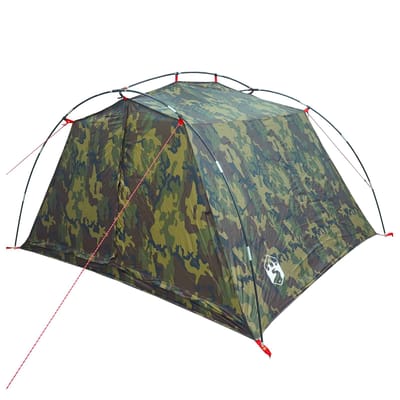 vidaXL - Tunneltent - 4-persoons - Camouflage - 185T - Polyester - met - PU - Coating
