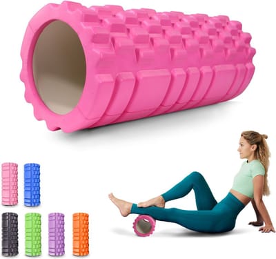 Mobiclinic® FitRoller - Foam Roller - Schuimroller en EVA-schuim - 14x33 cm - Pilates - Yoga - Rekoefeningen - Draagbaar - Multifunctioneel gebruik - Voor het hele lichaam - 3 Intensiteitsniveaus - Roze