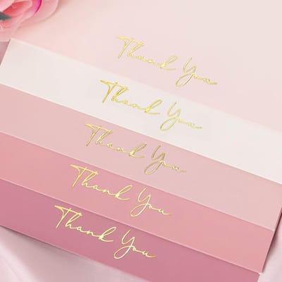 50x Bedankkaartjes Roze met Enveloppen en Stickers - Bruiloft, Kraamfeest, Verjaardag & Zaken