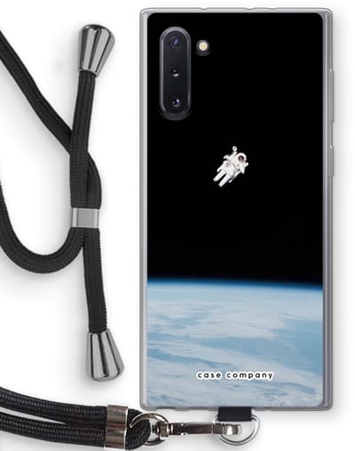 Case Company® - Hoesje met koord geschikt voor Samsung Galaxy Note 10 hoesje met Koord - Alone in Space - Telefoonhoesje met Zwart Koord - Bescherming aan alle Kanten en Over de Schermrand