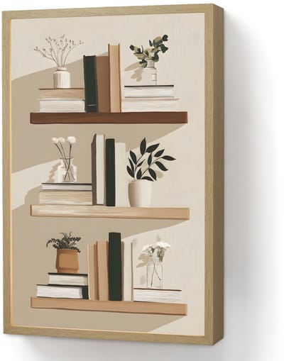 Wandlamp 40x60 cm - Oplaadbaar - Plankjes - Boeken - Vaasjes - Planten - Wandlampen binnen woonkamer - Slaapkamer lamp - Decoratieve nachtlamp - Vloerlamp draadloos