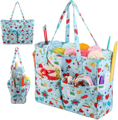 Dailygoods- Opbergtas Grote Capaciteit - Organizer voor Garen - Brei-Accessoires - Haaknaalden - Klassiek Design - Lichtgewicht Tas