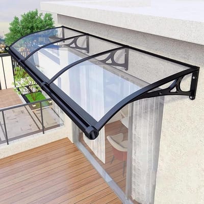 Deurluifel Buiten - Regenkap Veranda - Bescherming Huis - Aluminium Frame - 60 x 150 cm - Veelkleurig