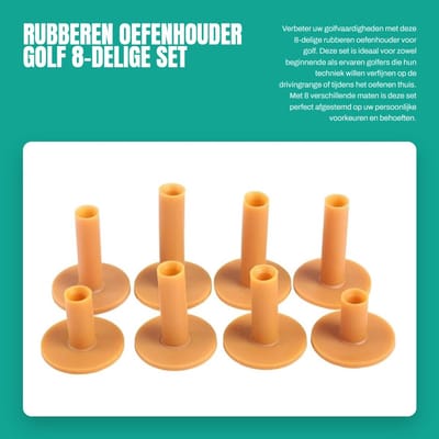 Dailygoods- Golfstukken Rubberen Oefenhouder - 8-delige Set - Golftrainingsmateriaal - Oefen- en Drivingrange-Matten - Diverse Maten - Duurzaam Materiaal - Golftraining