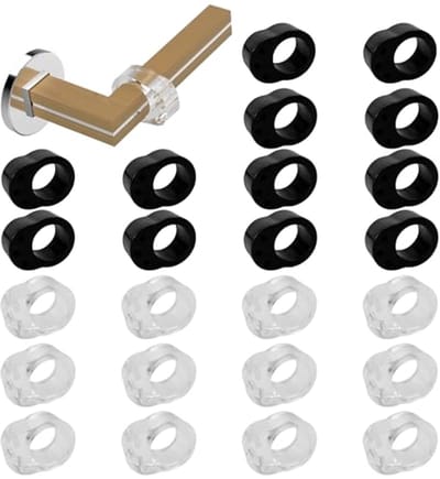 Deurstopper 24 Stuks voor Handgreep - PVC en Siliconen Deurbescherming - Transparant en Zwart