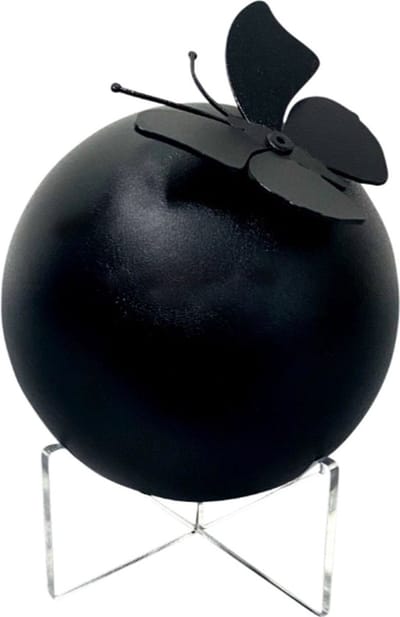 Urnencenter© RVS Urn Bolvormig Vlinder - 0.4 liter - Zwart
