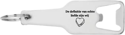 Akyol - de echte definitie van liefde zijn wij flesopener - Liefde - familie vrienden - cadeau - 105 x 25mm