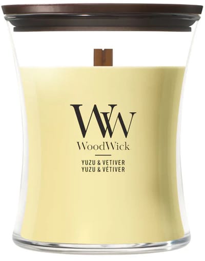 WoodWick Hourglass - Yuzu Vetiver - Medium Geurkaars - 60 branduren