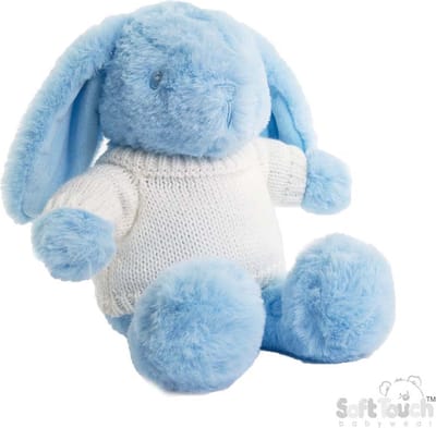 Soft Touch Knuffelkonijn Met Truitje 30 Cm Polyester Blauw Jongens BU320