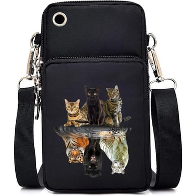 Petits sacs à bandoulière pour femmes avec motifs de chats mignons, sac pour téléphone portable, mini sac messager pour adolescents, sacs à main et sacs à main pour femmes