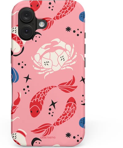 Casetastic hoesje geschikt voor Apple iPhone 16 - MagSafe - Dubbellaagse bescherming - Zodiac in kleur - Fashion Case - Lichtroze Koraal Perzik