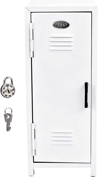 Klein Kluisje - Afgesloten Box - Waardevolle Spullen - Traditioneel Sleutelslot - 11.8cm Diep - Wit