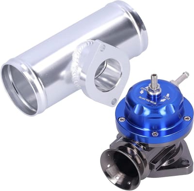 Aluminium Billet Turbo Dump Valve met Flens Pijp voor Raceauto's - Blauw - Verbeterde Drukontlasting
