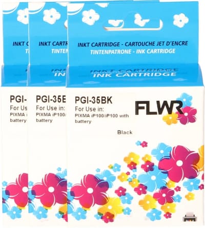 FLWR - Cartridges / Canon PGI-35BK TRIPLE / zwart / Geschikt voor Canon