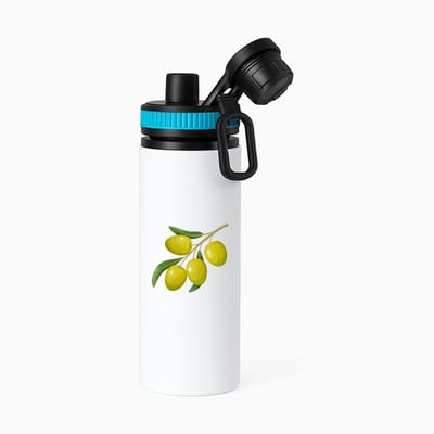 Hacebo® - Olijven waterfles met draaidop blauw - Fruitschaal - Fruit liefhebbers - mediterane vrucht - gezond eten - water fles - 850ML
