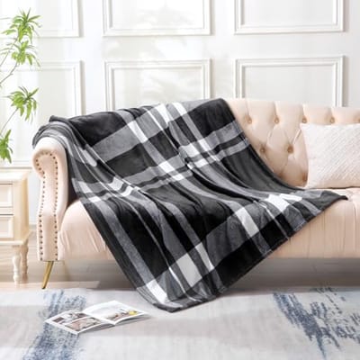 Zachte, kleurrijke oversized fleece plaid voor slaapbank en stoel (130 x 150 cm)