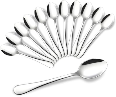 Dailygoods- Theelepels Set van 12 - Mini Koffielepels - Roestvrij Stalen Lepels - Vaatwasmachinebestendig - Geschikt voor Koffie/Thee - Perfect voor Feesten