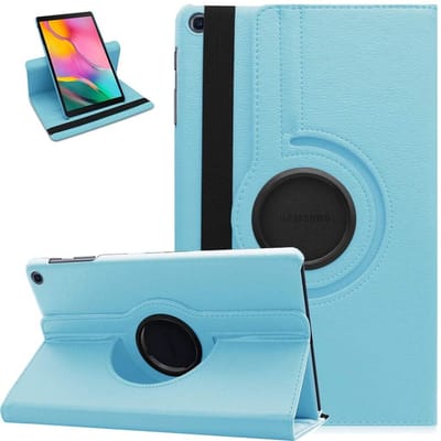 Hoes Geschikt voor Samsung Galaxy Tab A7 Hoes - 10.4 inch - (2020/2022) - bookcase draaibaar - Licht Blauw