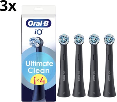 Oral-B iO Ultimate Clean Opzetborstels Zwart - 3 x 4 stuks