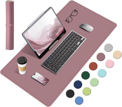 Bureauonderlegger - Bureaubeschermer Mat - Thuiswerk Kantoor - Dubbelzijdig Kurk PU - 60 x 34 cm - Paars Roze
