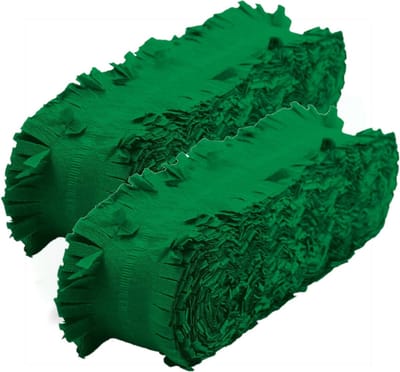 Feest/verjaardag versiering crepe slingers - Set van 2x stuks - donker groen - 24 meter - papier - Feestartikelen