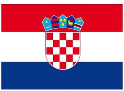 Vlag van Kroatie stickers - 7 x 10 cm - Landen - Kroatische vlaggetjes - versiering - feestartikelen