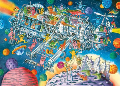Heye puzzel Aliens Welcome! 1000 stukjes cartoon puzzel poster.