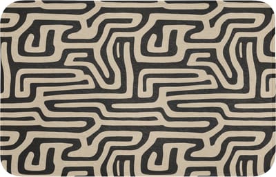Badmat 80x50 cm - Antislip - Grafisch - Lijnen - Zwart - Badmatten voor badkamer - Badkamermat - Douchemat - Badkamer mat