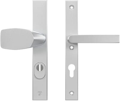 AXA Veiligheids Deurbeslag set - Edge Plus Smal - Deurkruk Aluminium - Kruk/Knop - SKG3 - PC72 met kerntrekbeveiliging - Schild