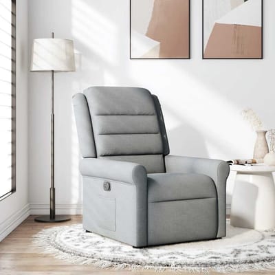 vidaXL - Fauteuil - verstelbaar - stof - lichtgrijs