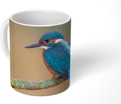 Mok - Koffiemok - Vogel - IJsvogel - Dieren - Tak - Mokken - 350 ML - Beker - Koffiemokken - Theemok