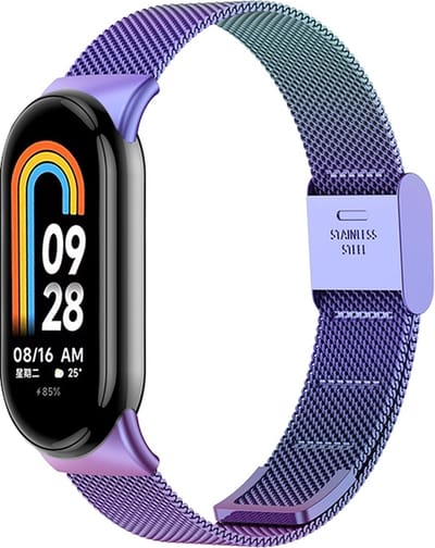 By Qubix - Milanese bandje - Multicolor - Geschikt voor Xiaomi Smart Band 8 / 9 / 10