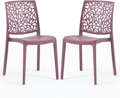 Set van 2 Roze Resin Stoelen met Glasvezel - Duurzaam en Stijlvol
